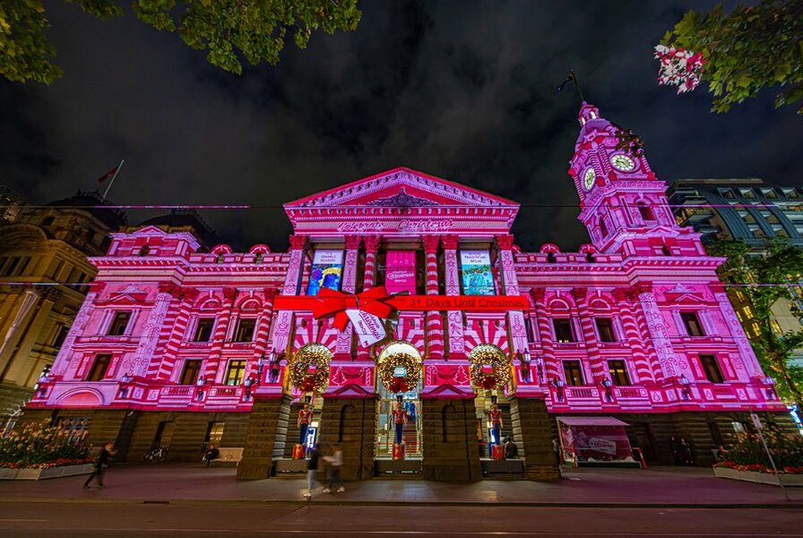 Melbourne-Town-Hall-Christmas-lights